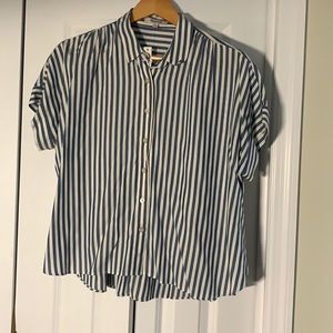 NWT Madewell striped cropped blouse. Sz Medium.